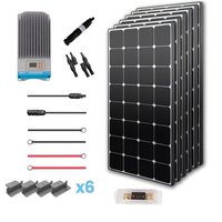 Renogy 600 Watt 12 Volt Off Grid Solar Premium Kit with Eclipse Solar Panel and 60A MPPT Rover Controller/Mounting Z Brackets/MC4 Adaptor Kit/Tray Cables