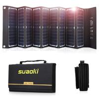 SUAOKI 60W Solar Charger with Foldable Portable SunPower Solar Panels, Dual Output Ports 5V USB 18V DC for Laptop, Tablet, Smartphone, Power Generator, 12V Car, RV Battery, Camping, Hiking, Travel