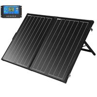 SUNGOLDPOWER 130 Watt 12V Off Grid Monocrystalline Portable Foldable Solar Panel Suitcase with 10A Waterproof Charge Controller