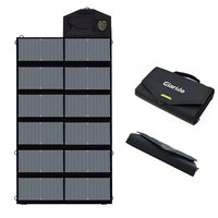 GIARIDE 18V 80W Foldable Solar Charger Dual 5V USB+18V DC Output Sunpower Solar Panel Outdoor Portable Charger for 12V Car Battery, Laptop, Tablet, iPhone, Galaxy, iPad, Camping, Hiking