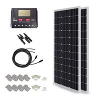 HQST 200 Watt 12 Volt Monocrystalline Solar Panel Kit with 30A PWM LCD Display Charge Controller