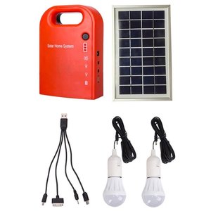 HONYAFA Portable Solar Panel Power Generator 2 LED Home Lighting System USB Port with Cell Phone Chargers Included