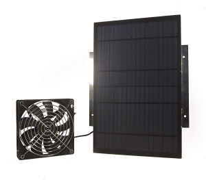 Globefan Solar Powered Waterproof Fan 10W 154CFM for Shed Chicken Coop Dog House